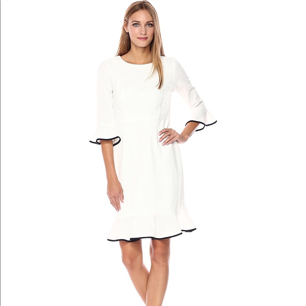 NANETTE LEPORE Flounce Crepe Dress Size 6 - Picture 2 of 4